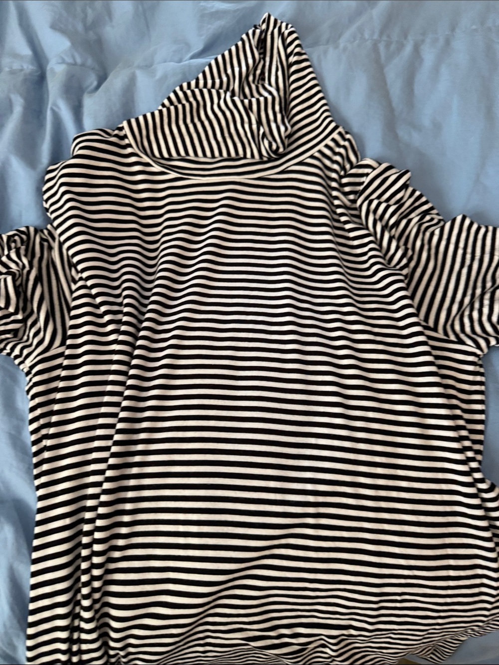 Michael Kors Black & White Striped Short Sleeve Top